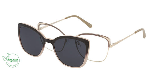 Solano Frauenbrille mit Sonnenbrillenclip 10148 D 54